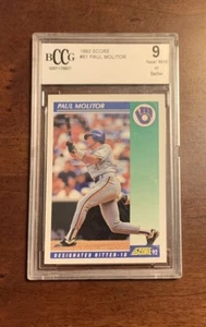 1992 Score Paul Molitor #61 BCCG 9 HOF - Picture 1 of 2