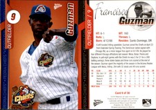 Francisco Guzman 2010 MultiAd Peoria Chiefs #9 Card *AutographDen*