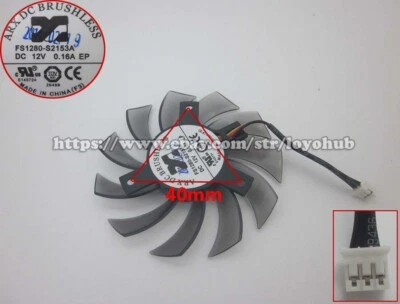 For GIGABYTE GTX460 560 graphics card fan FS1280-S2153A 12V 0.16A 3-Pin - Image 1 of 4