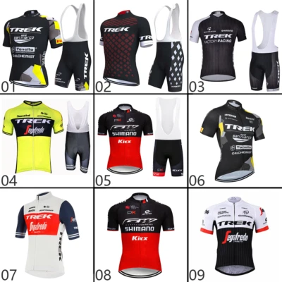 Conjunto de jersey de ciclismo equipe masculino verão terno de ciclismo manga curta acolchoado bermuda - Imagem 1 de 4