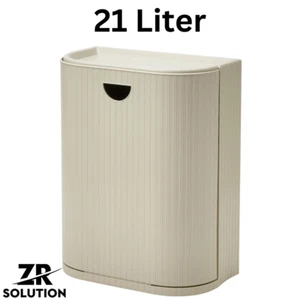 IKEA GÅRDSBUTIK Bin with Lid 21L Grey-Beige Waste Sorting Recycling Storage Box - Picture 1 of 4