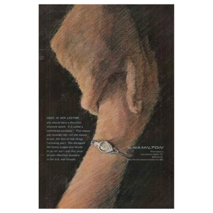 1962 Hamilton Watch: Once in Her Lifetime Vintage Print Ad - Bild 1 von 1
