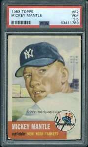 1953 Topps #82 Mickey Mantle PSA 3.5 Yankees  (1789)