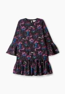 Stella McCartney Kids Girls Mushroom Galaxy Space Black Dress Long Sleeves Sz 12 - Picture 1 of 15