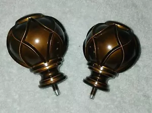 Kamanina Netted Texture Replacement Finials for 1 Inch Curtain rods. New Bronze - Picture 1 of 4