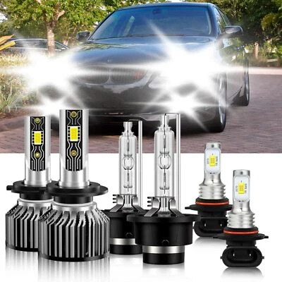 HID LED Headlight Bulb High Low Beam Fog Light 6500K For BMW 545i 2004-2006 - Image 1 of 4