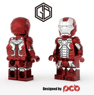 Minifigura personalizada GBxPCB Phoenix Iron Man MK5 para LEGO®, limitada - Imagem 1 de 2