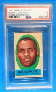 1963 TOPPS PEEL-OFFS Roberto "Bob" Clemente PSA 1.5 FR # 99231485  PIRATES !! - Picture 1 of 2