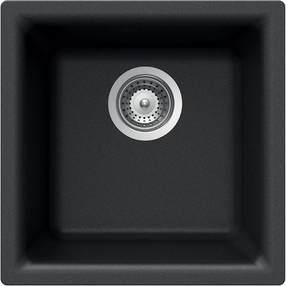 Houzer E-100 MIDNITE Quartztone Granite Series Sink Black Dual Mount Single Sink - Image 1 of 4