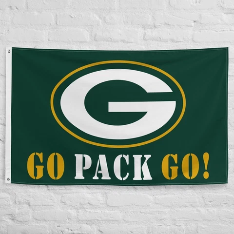 Green Bay Packers "GO PACK GO" 3x5 ft Premium Flag NFL Rodgers Football Banner Cover