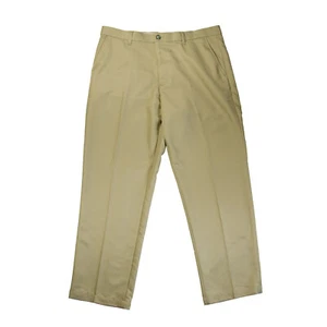 Greg Norman Tasso Elba Mens Khaki Golf Performance Slacks Pleated Pants 34W 29L - Picture 1 of 6