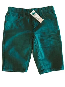 Benetton Boys Green Cotton Shorts New With Tags Size M 7/8 - Picture 1 of 5