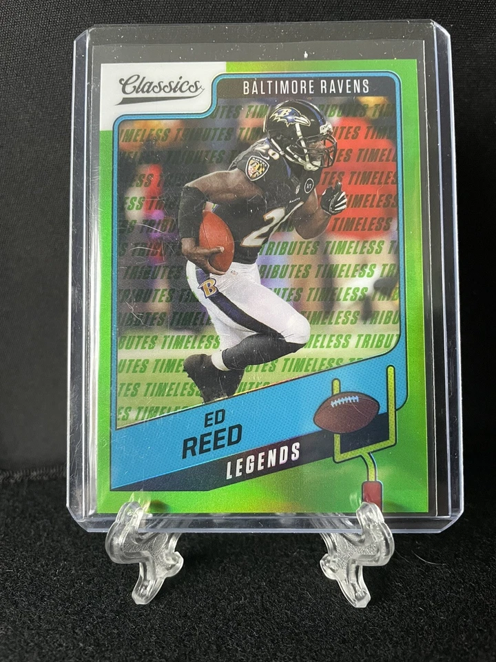 ED REED 2021 Panini Classics Timeless Tributes Legends Green SSP #12/20 Ravens - Image 1 of 2