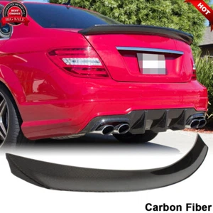 For Mercedes Benz W204 C300 C63 2008-14 Carbon Fiber Rear Trunk Spoiler Wing - Foto 1 di 12