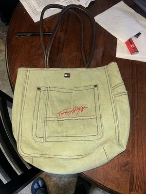 De Colección Tommy Hilfiger Verde Oliva Pana Bolso de Hombro Cartera Difícil de Encontrar Raro Foto 1 de 4