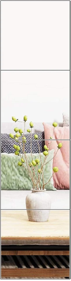 Ruomeng Full Length Mirror Tiles - 12 Inch X 4pcs Frameless Wall 12"x12"