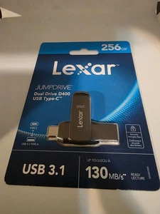 LEXAR D400 256GB JUMPDRIVE DUAL DRIVE USB TYPE-C. NEW-SEALED. FREE SHIPPING! - Picture 1 of 2