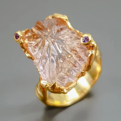 Anillo ametrino natural de 27 quilates de plata de ley 925 talla 8/R429878 Foto 1 de 4