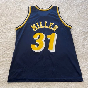 Champion Indiana Pacers Reggie Miller Stitched Navy Blue Jersey Men’s Size 48 - Picture 1 of 5