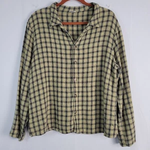 CP Shades kariertes Langarm Button-Down Hemd Gr. L gelb schwarz klassisch Freizeit - Bild 1 von 6