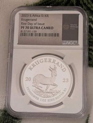 2023 South Africa 1oz Silver Krugerrand Proof PF70 UC FDI – Rare Silver Coin - Image 1 of 4