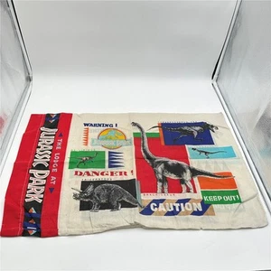 Jurassic Park Pillowcase 90s Vintage Dinosaur Movie Bedding  Twin Double Sided - Picture 1 of 2