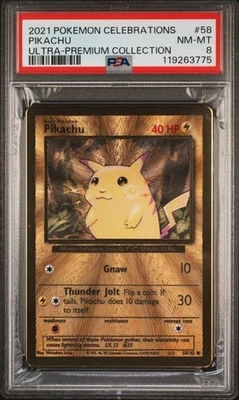 PSA 8 - 2021 Pokemon Celebrations UPC PIKACHU Gold Metal Card #58 (3775) - Image 1 of 2