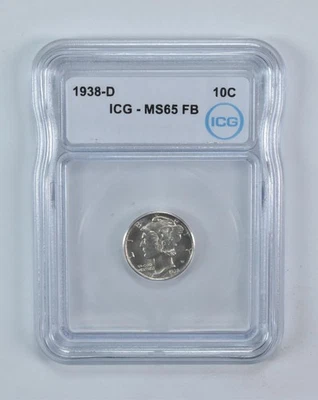 1938-D Mercury Dime MS65 FB ICG - Image 1 of 4