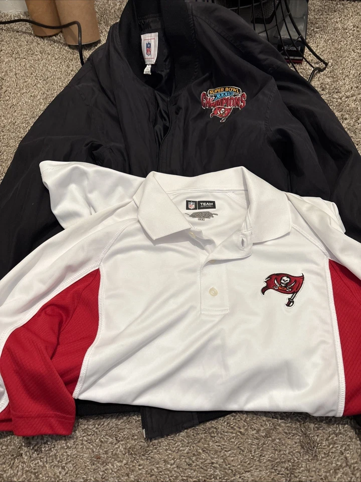 Chaqueta Super Bowl XXXVII 37 Tampa Bay Buccaneers para hombre M con polo blanco  Foto 1 de 4