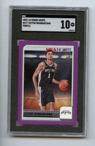 2023-24 Panini Hoops Victor Wembanyama Spurs #277 Purple ๐๐ณ๐ฅ SGC Graded 10 - Picture 1 of 2