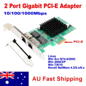 2 Port Gigabit Ethernet PCIE 1000Mbps Network Server Adapter Card Intel 82575 - Picture 1 of 7