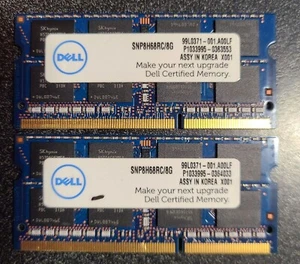 SNP8H68RC/8G Dell OEM 8GB 2Rx8 PC3-12800S DDR3 SODIMM Laptop Memory Module - Picture 1 of 2