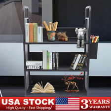 Rolling Library Book Storage Cart Durable Book Truck Book Cart & 3 Flat Shelves