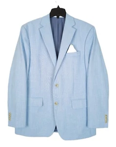 Michael Kors Men's Classic-Fit Stretch Sport Coat Sky Blue Herringbone 40R NWOT - Picture 1 of 9
