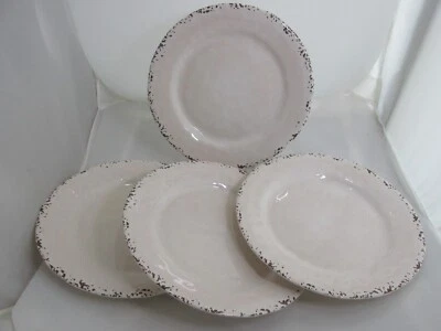 Tommy Bahama Plástico Crackle Platos Melamina Cena 11" Marfil Blanco Rústico Elegante Foto 1 de 4