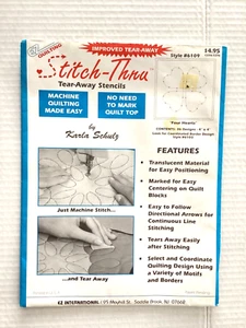 NEW EZ Quilting Stitch-Thru Tear-Away Pattern Stencils #6109 “ FOUR HEARTS”  NOS - Picture 1 of 2