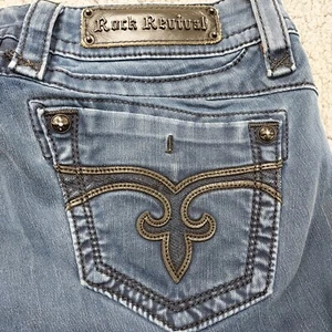 Rock Revival Adele Jeans Damen 29 x 31 Blau Low Rise Bootcut Medium Wash Denim - Bild 1 von 20