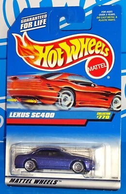 Hot Wheels 1998 Mainline #770 Lexus SC400 MTFLK púrpura con ventanas tintadas WSP Foto 1 de 3