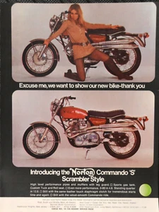 1969 Norton Commando S Original Motorcycle Print Ad - Picture 1 of 1