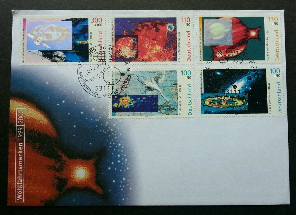 [SJ] Germany Cosmos & Galaxy 1999 Space Astronomy (FDC) *hologram *unusual - Image 1 of 4