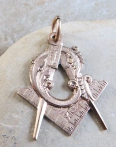 Antique Freemason Free Mason Masonic Pendant/Watch Fob Gold Filled #809 - Picture 1 of 9