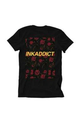Nuevo Inkaddict Unisex Muerto Rosa Camiseta Negro XSMALL-3XLARGE Tatuaje Limited - Imagen 1 de 3