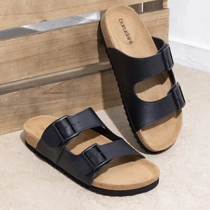 Women Arch Support Slide Sandals Soft Cork Beach Vacation Lightweight Sandals - Picture 1 of 13