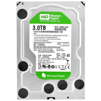 Western Digital 3TB SATA II WD30EZRS Verde 64MB 5400RPM 3,5 Pollici - Immagine 1 di 4
