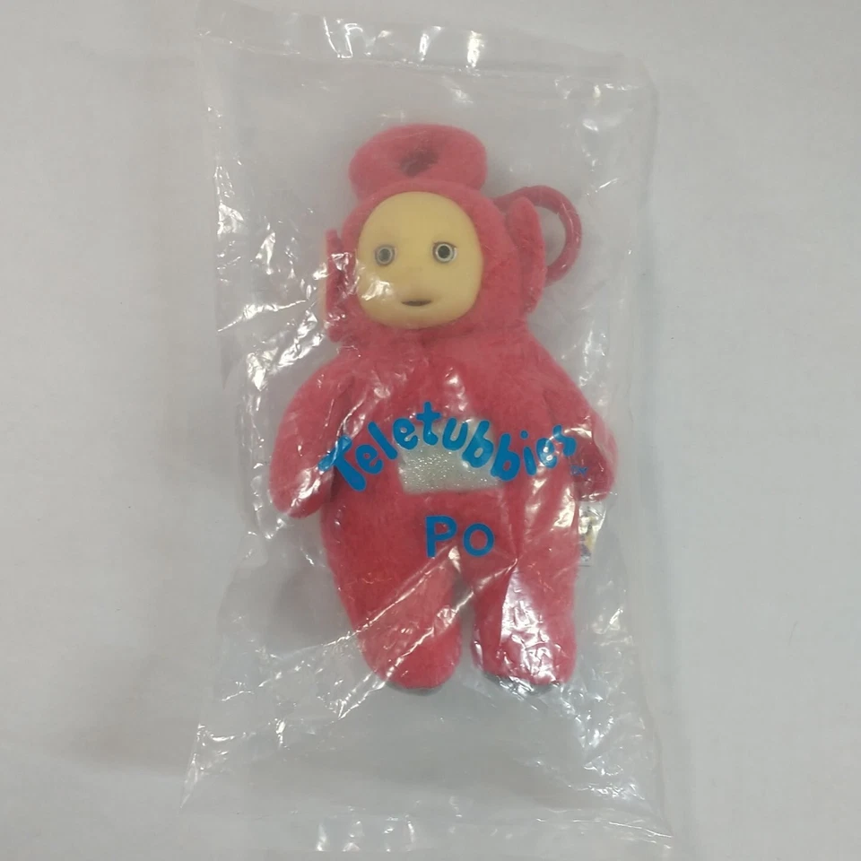 Teletubbies Tinky Winky Clip on Keychain Coin Purse 1998