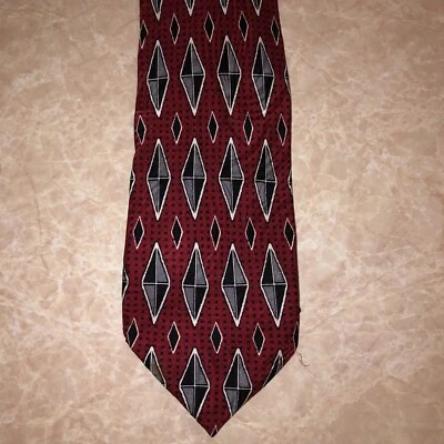 Corbata clásica de diseñador Giorgio Moreschi para hombre OS roja gris 100 % seda Foto 1 de 4