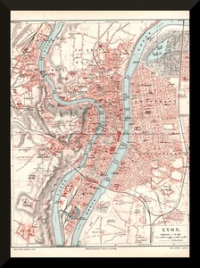 Lyon +historischer Stadtplan von 1904+ Carte historique de Lyon +Serin, Vaise - Picture 1 of 2