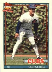 1991 Topps Traded Tiffany Chicago Cubs Baseball Card #8T George Bell
