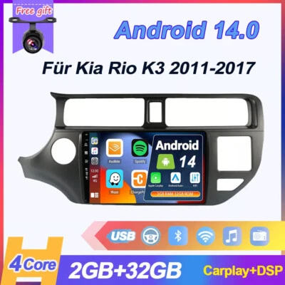 9" Für Kia Rio K3 2011~2017 Autoradio Android 14 Navi GPS Car Play DSP DAB+ 32GB - Bild 1 von 4