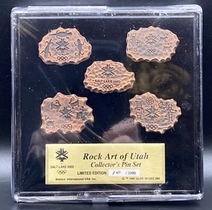 2002 Salt Lake Winter Olympics ~ Rock Art of Utah Collector's Pin Set Limited Ed - Picture 1 of 12